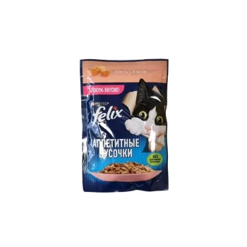 پوچ گربه فلیکس طعم ماهی سالمون در ژله 75 گرم