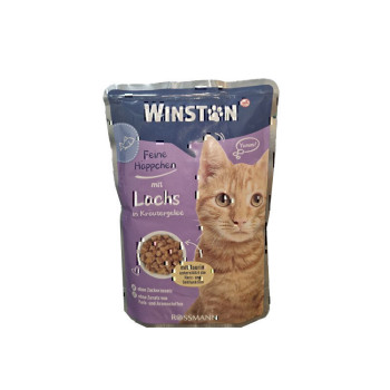 پوچ گربه وینستون با طعم ماهی سالمون در ژله گیاهی